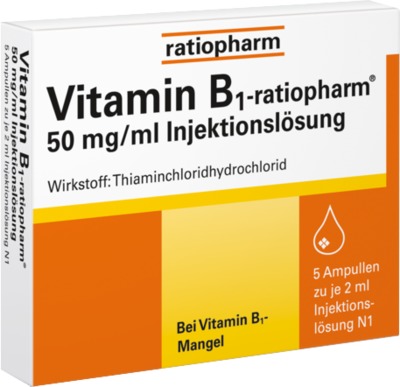 Vitamin B1-ratiopharm 50 mg/ml Injektionslösung Ampullen 5X2 ml Ampullen