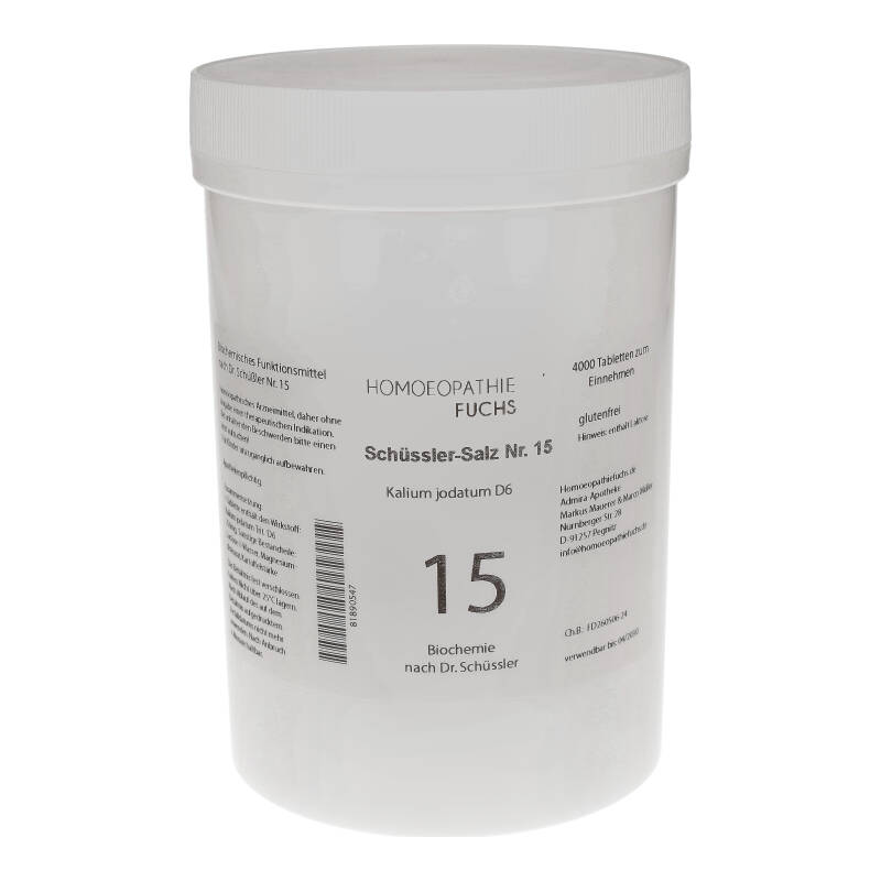 HOMÖOPATHIEFUCHS Schüssleer-Salz Nummer 15 Kalium jodatum D6 Biochemie 4000 St Tabletten