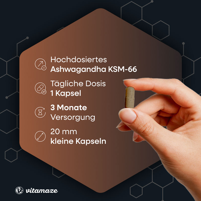 vitamaze ASHWAGANDHA KSM-66 600 mg 90 St Kapseln