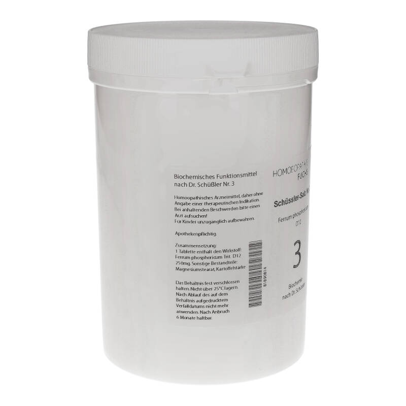 HOMOEOPATHIEFUCHS Schüssler-Salz Nummer 3 Ferrum phosphoricum D12 Biochemie 4000 St Tabletten