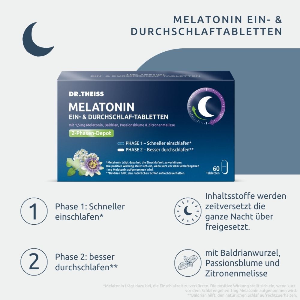 DR. THEISS Melatonin Ein- & Durchschlaf-Tabletten Doppelpack 2X60 St Tabletten