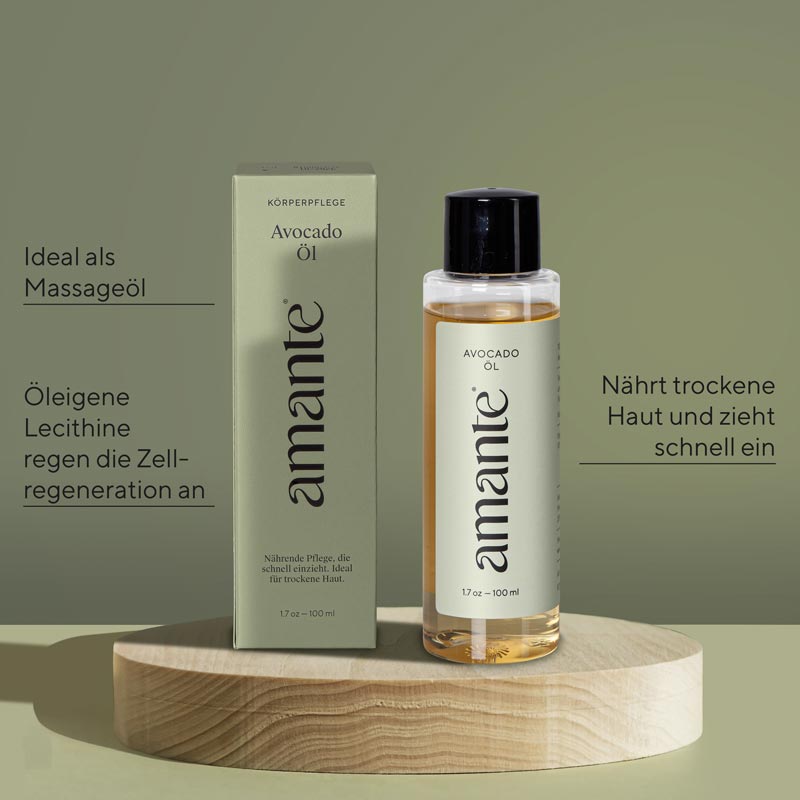 Avocado Öl 100% Rein Hautpflegeöl Amante  100 ml Öl