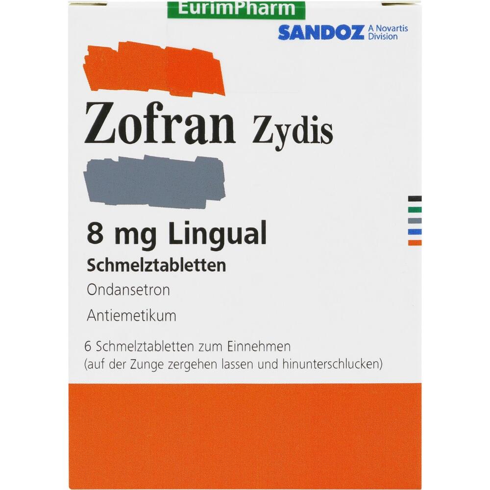ZOFRAN 8 mg Zydis Lingual Schmelztabletten 6 St Schmelztabletten