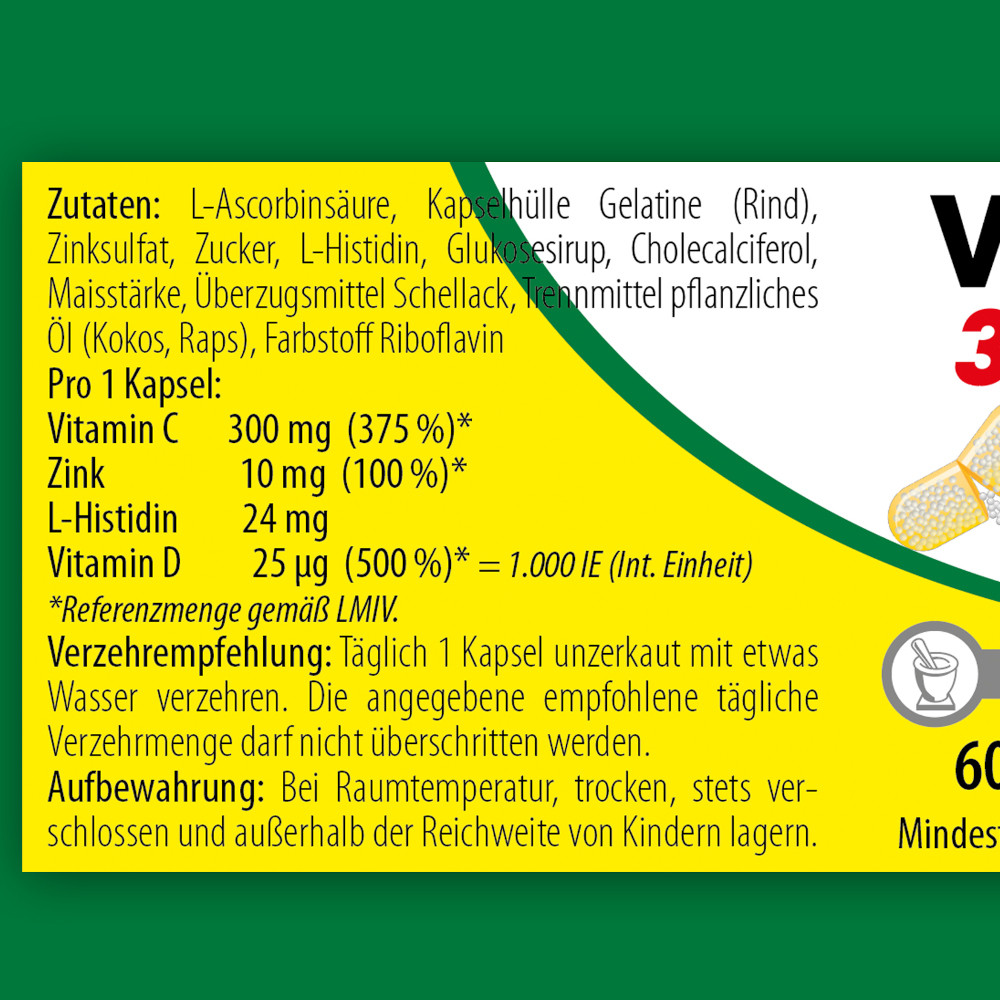 VITAMIN C 300 Depot+Zink+Histidin+D Kapseln 60 St Kapseln