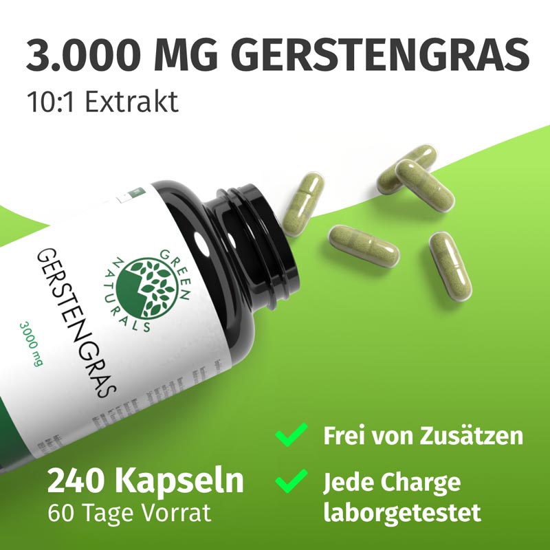 GREEN NATURALS GERSTENGRAS 240 St Kapseln