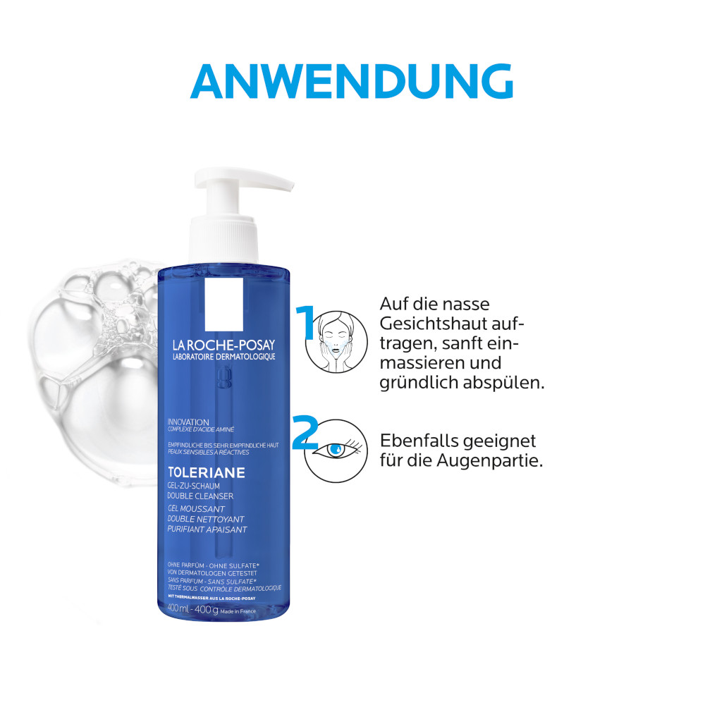 LA ROCHE-POSAY TOLERIANE GEL zu SCHAUM CLEANSER 400 ml Gel
