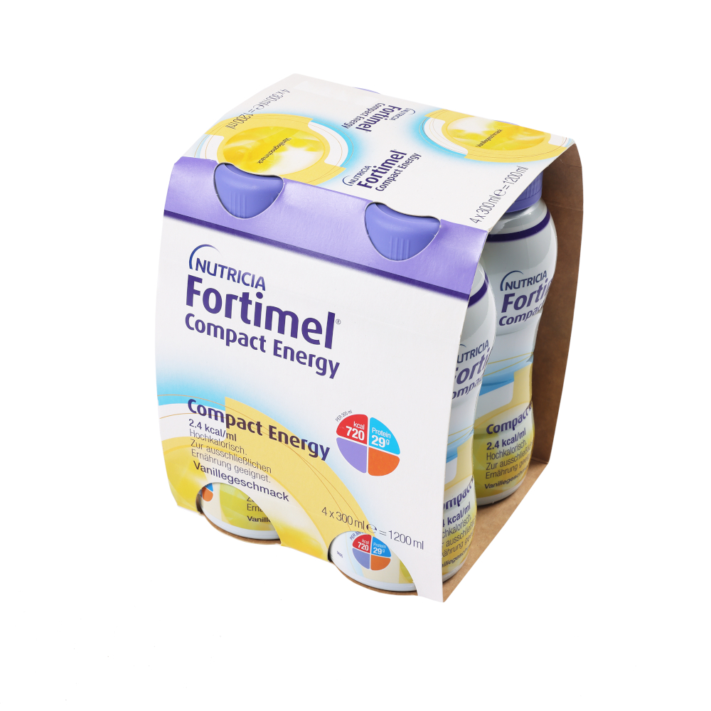Fortimel Compact Energy Trinknahrung Vanille 4X300 ml Flüssigkeit