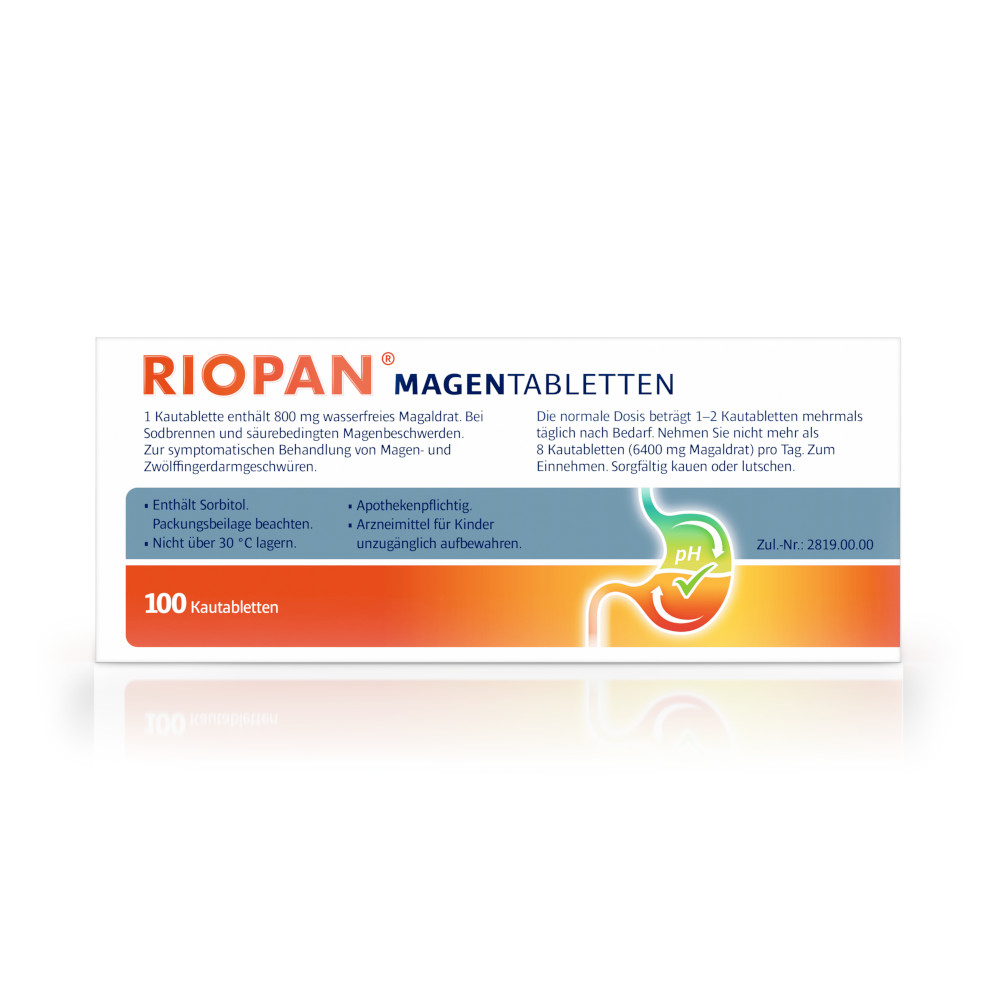 RIOPAN MAGENTABLETTEN - Bei Sodbrennen 100 St Kautabletten