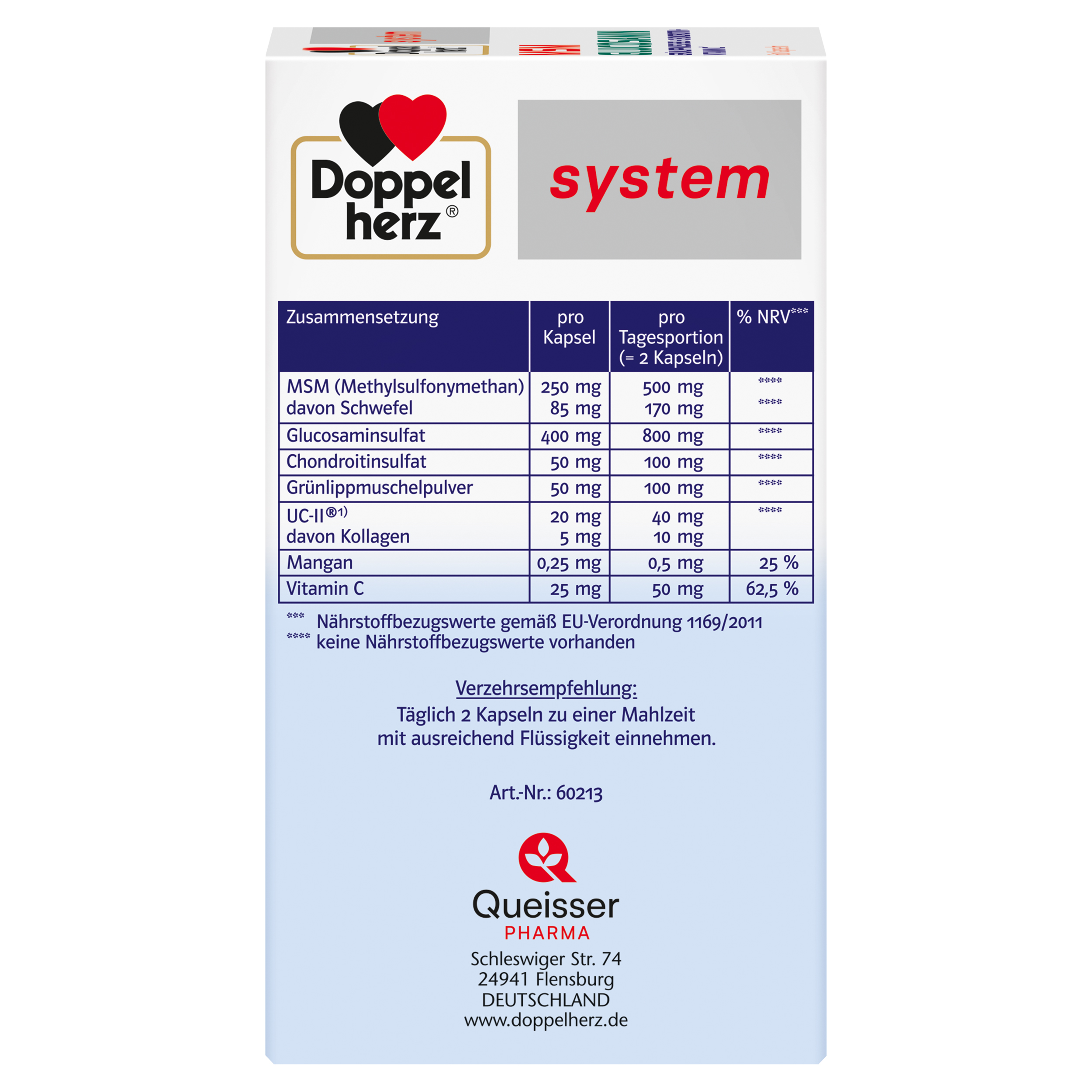 Doppelherz system MSM GLUCOSAMIN  60 St Kapseln