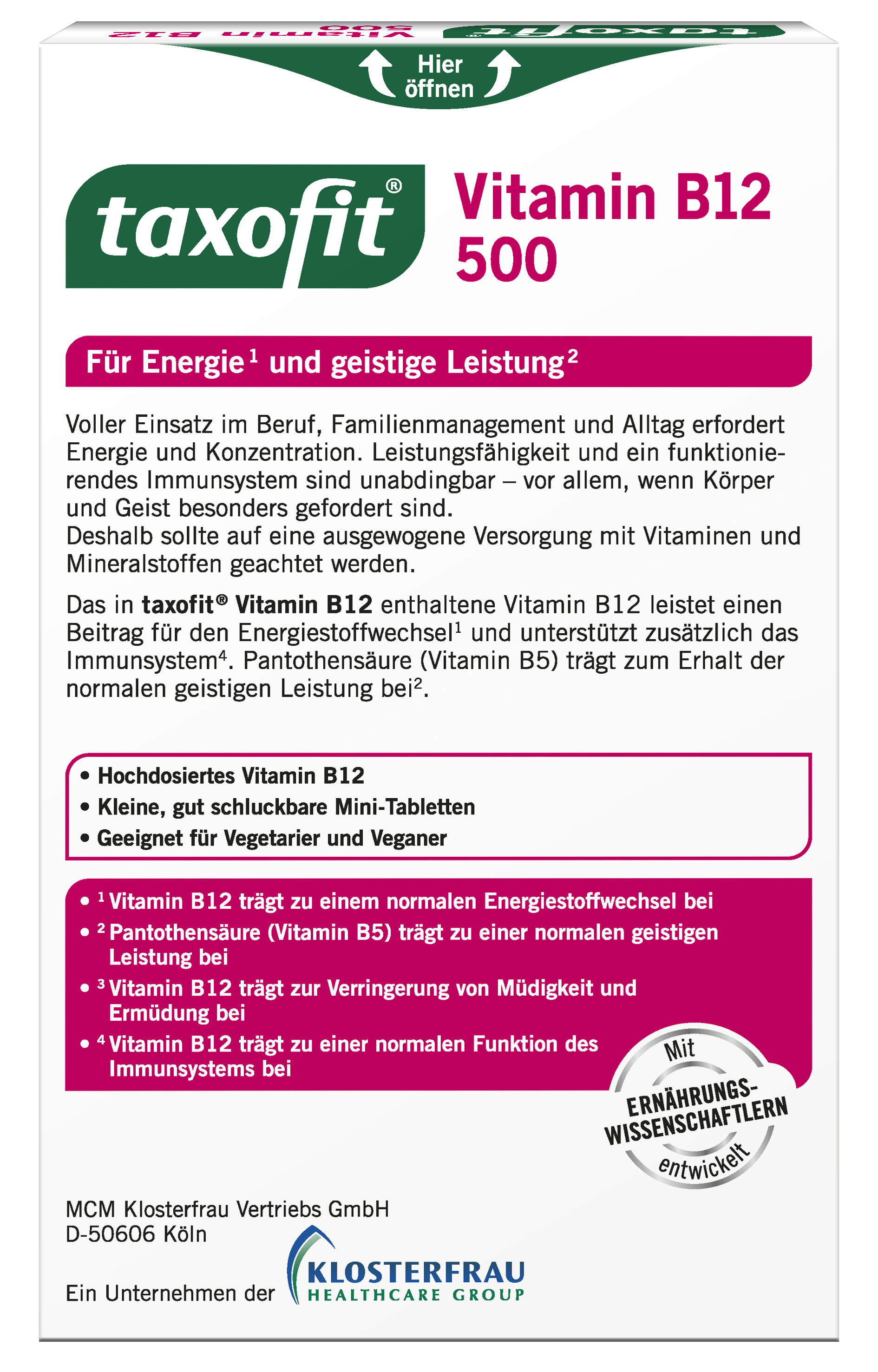 taxofit Vitamin B12 500  30 St Tabletten