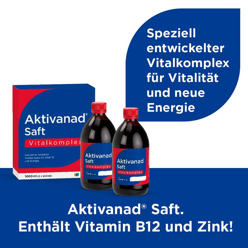 Aktivanad Saft 1000ml bei Erschöpfung wegen Vitamin-B Mangel 2X500 ml Saft