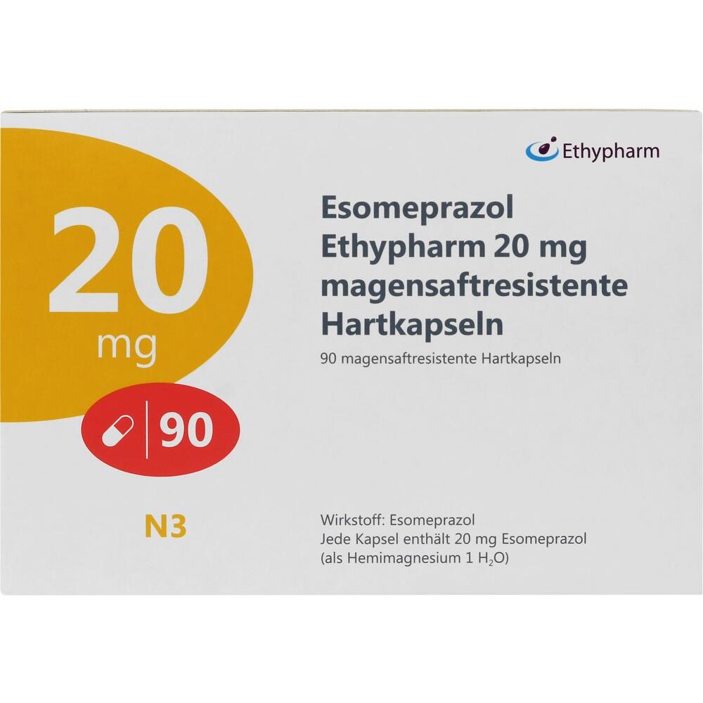 Esomeprazol Ethypharm 20mg 90 St Kapseln magensaftresistent