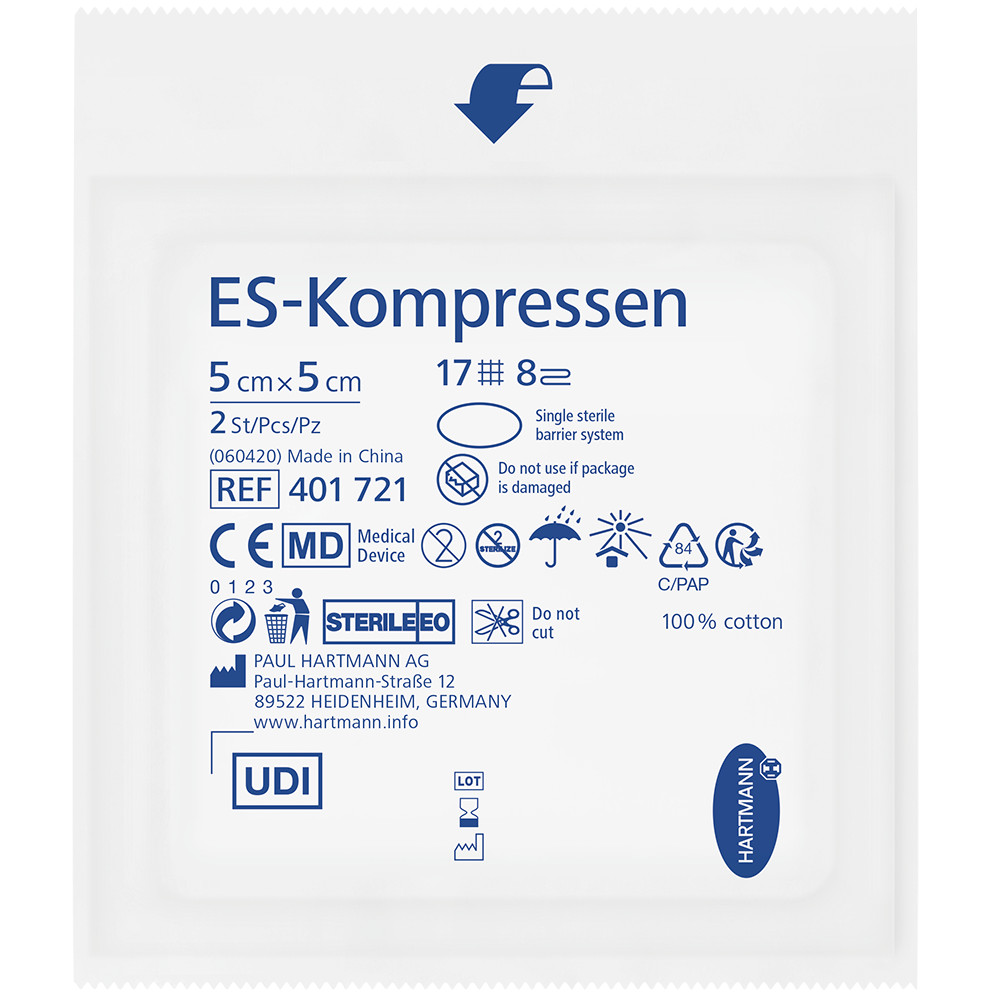 ES-KOMPRESSEN steril 5x5 cm 8fach 25X2 St Kompressen