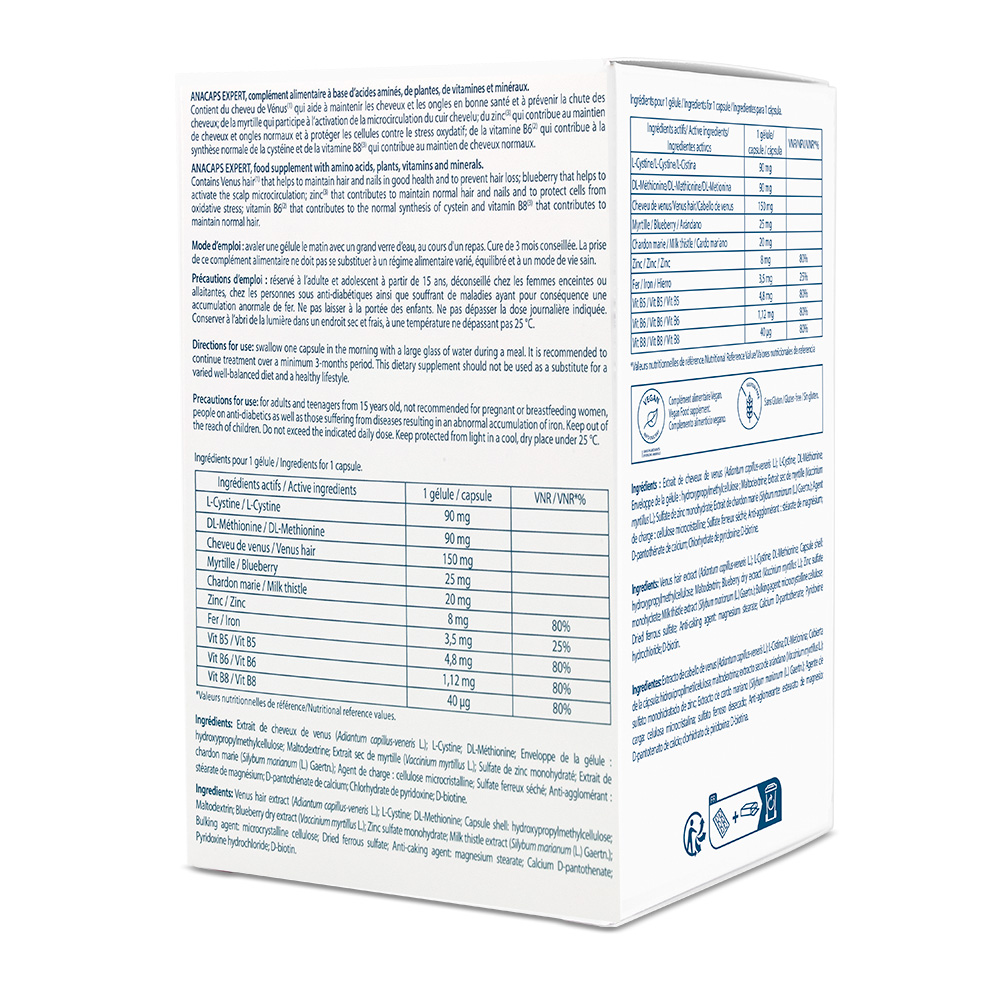 DUCRAY ANACAPS EXPERT NAHRUNGSERGÄNZUNG FÜR HAARE & NÄGEL 90 St Kapseln