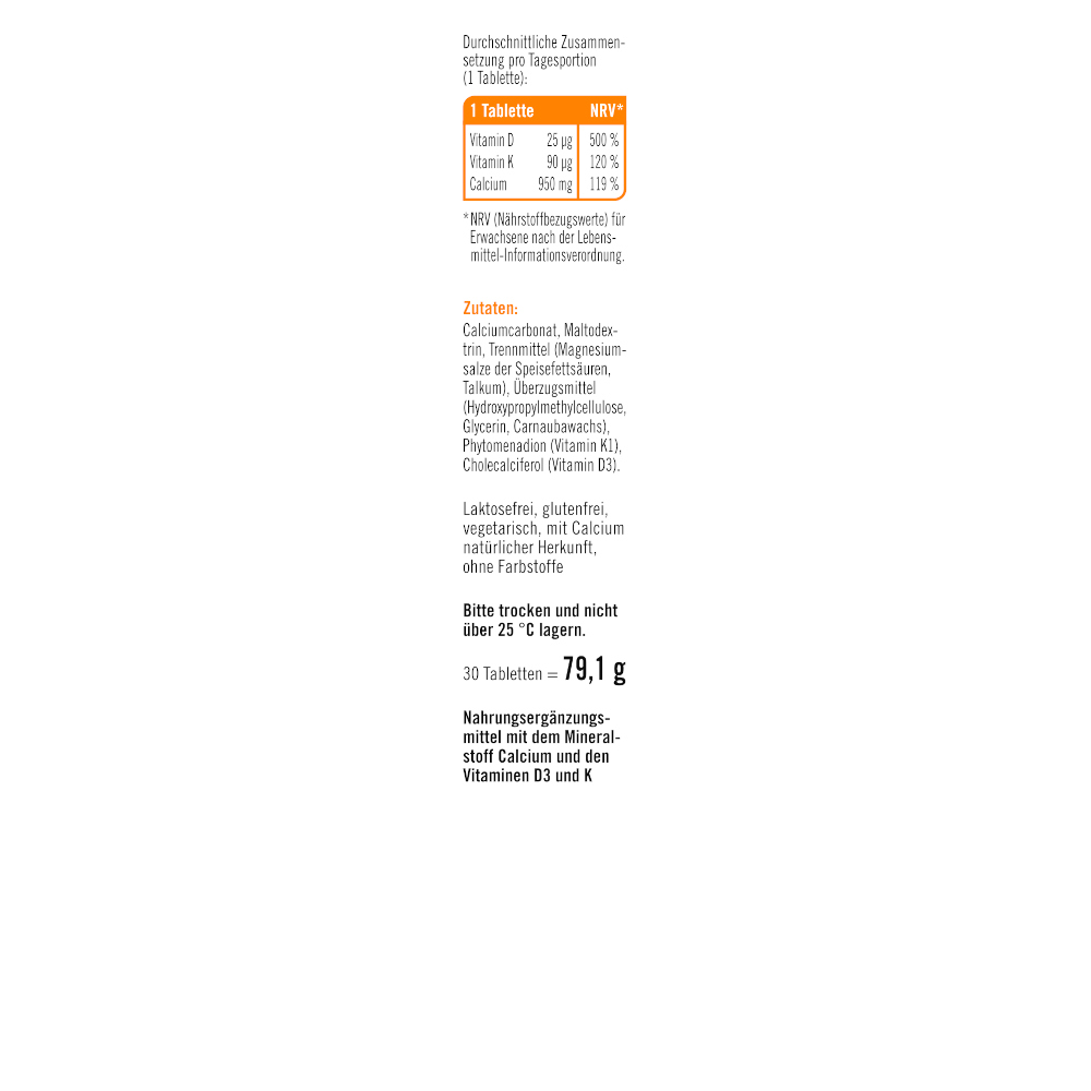 taxoit Calcium 950 + D3 + K 30 St Tabletten