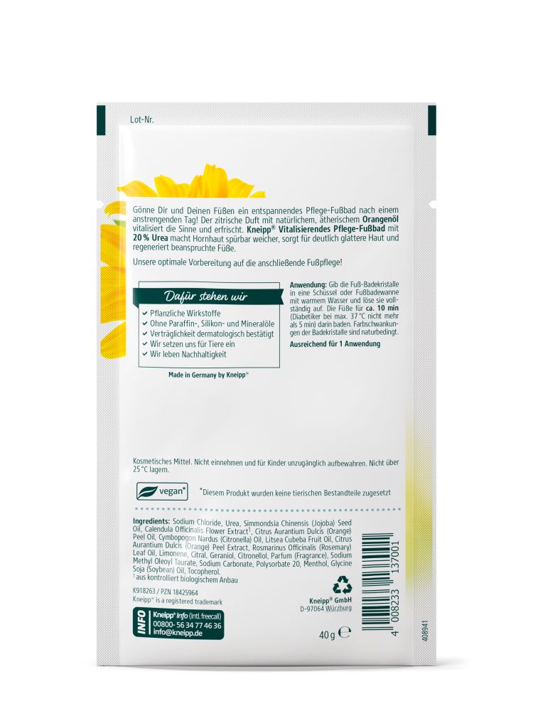 Kneipp VITALISIERENDES PFLEGE-FUSSBAD 40 g Salz