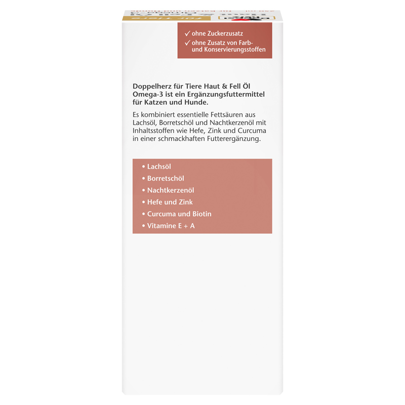 Doppelherz Haut & Fell Öl Omega-3 für Katzen und Hunde 250 ml Flüssigkeit