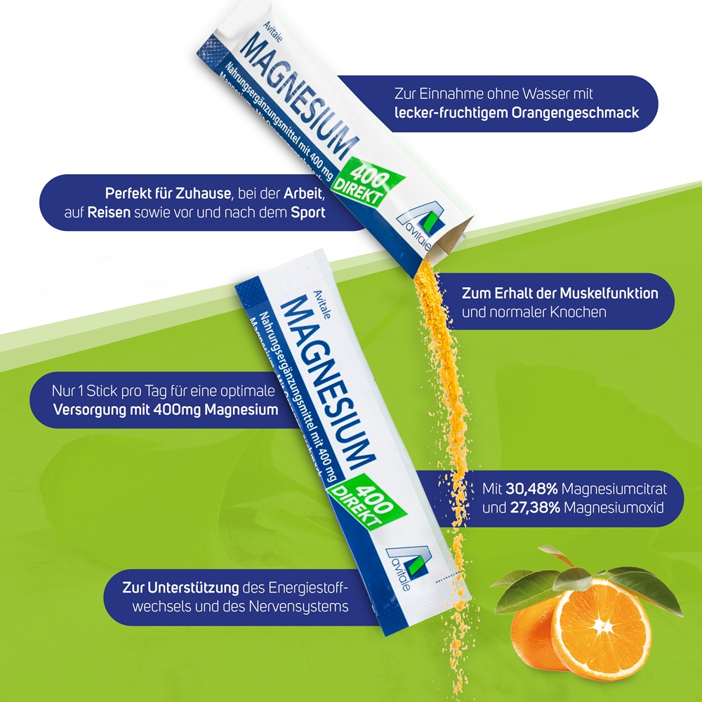 Avitale MAGNESIUM 400 DIREKT 100X2.1 g Granulat