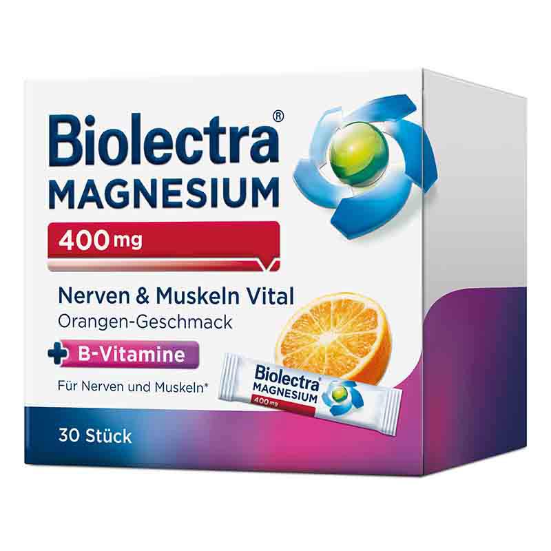 Biolectra MAGNESIUM 400mg Nerven & Muskeln Vital Orange  30 St Pellets