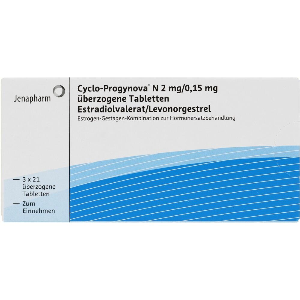 Cyclo-Progynova N 2 mg/0,15 mg 3X21 St Überzogene Tabletten