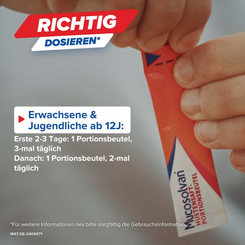Mucosolvan HUSTENSAFT-PORTIONSBEUTEL 15X5 ml L&ouml;sung zum Einnehmen