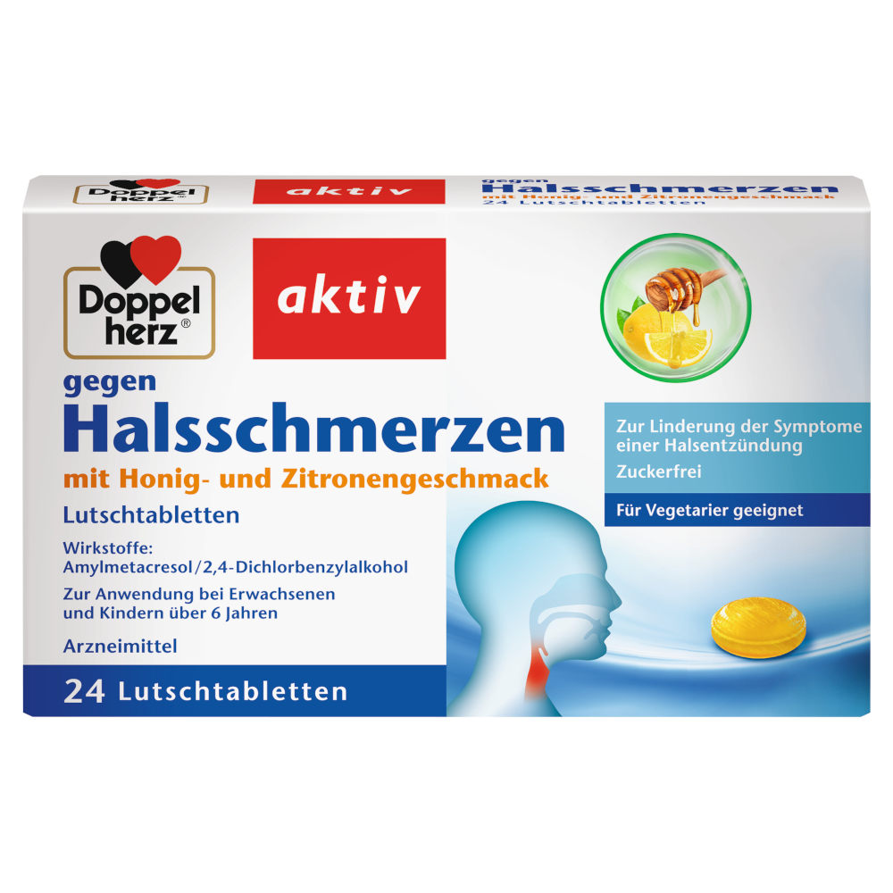 Doppelherz aktiv gegen Halsschmerzen  24 St Lutschtabletten