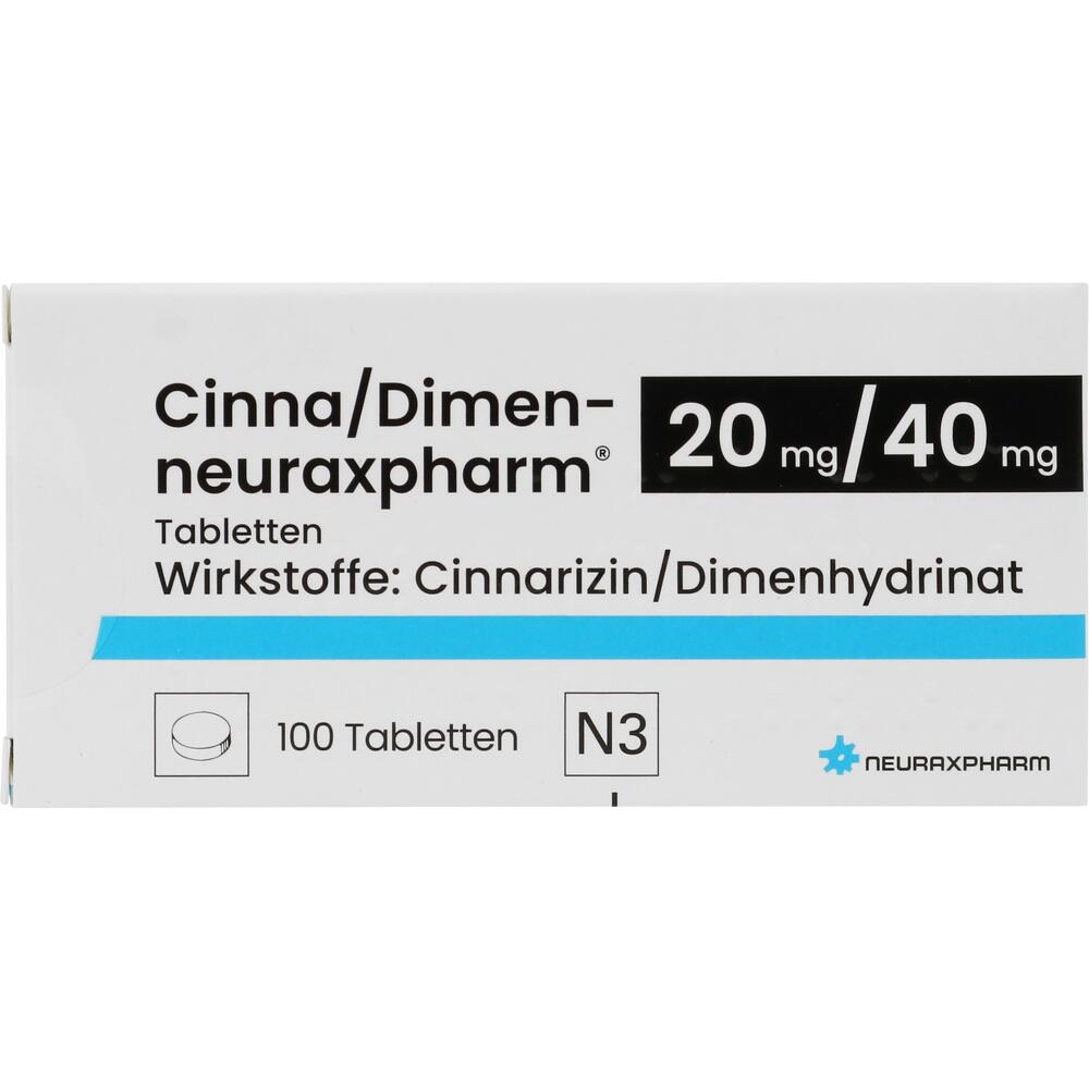 CINNA/DIMEN neuraxpharm 20 mg/40 mg Tabletten 100 St Tabletten