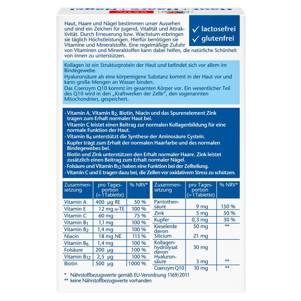 Doppelherz aktiv Haut + Haare + Nägel  60 St Tabletten
