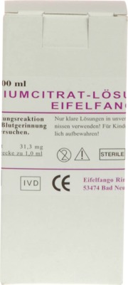 NATRIUMCITRAT-Lösung 3,13% Eifelfango 100 ml Lösung