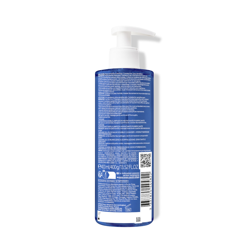 LA ROCHE-POSAY TOLERIANE GEL zu SCHAUM CLEANSER 400 ml Gel