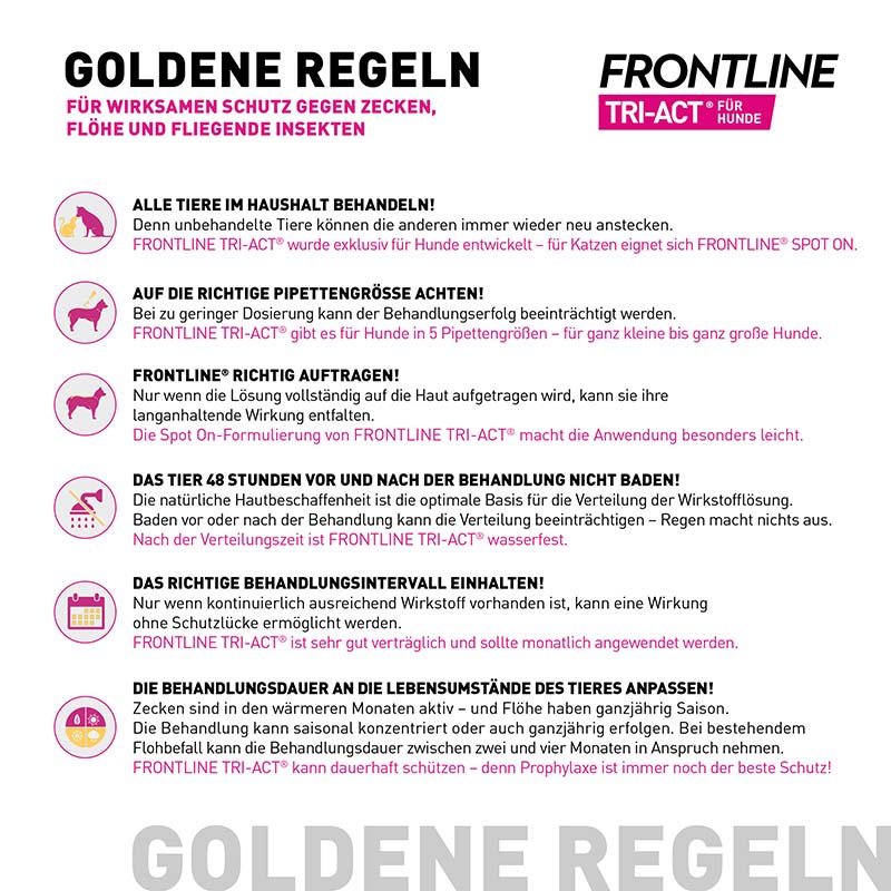 FRONTLINE TRI-ACT gegen Zecken, Flöhe und fliegende Insekten für Hunde XS (2-5 kg)  3 St Lösung