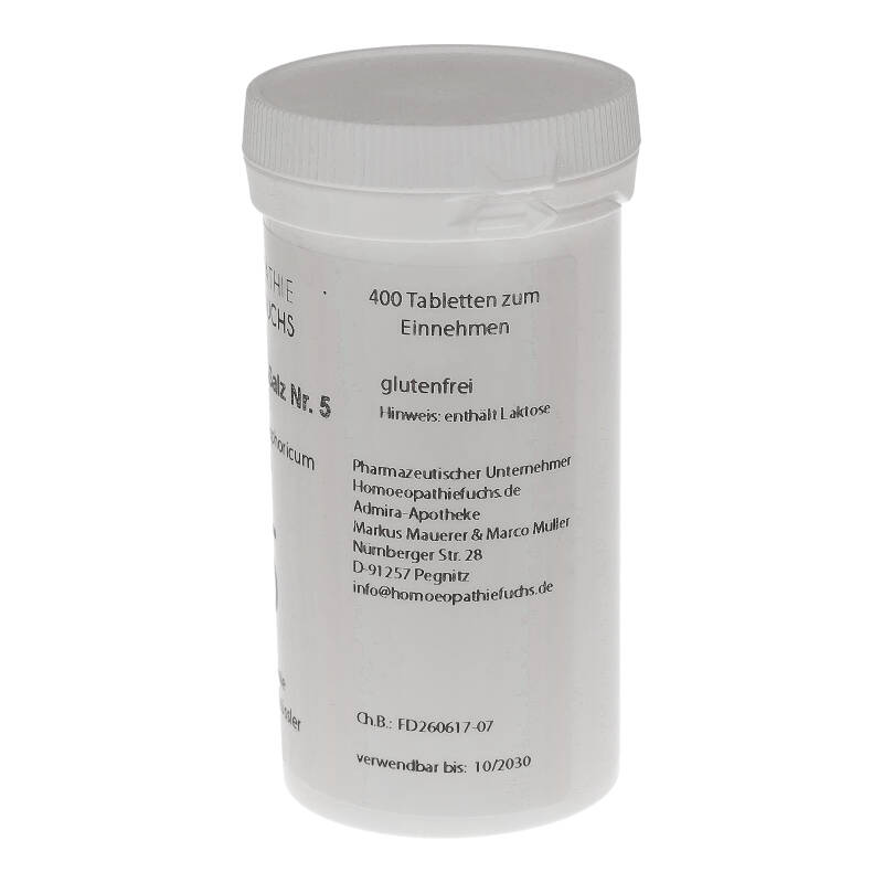 HOMOEOPATHIEFUCHS Schüssler-Salz Nummer 5 Kalium phosphoricum D6 Biochemie 400 St Tabletten