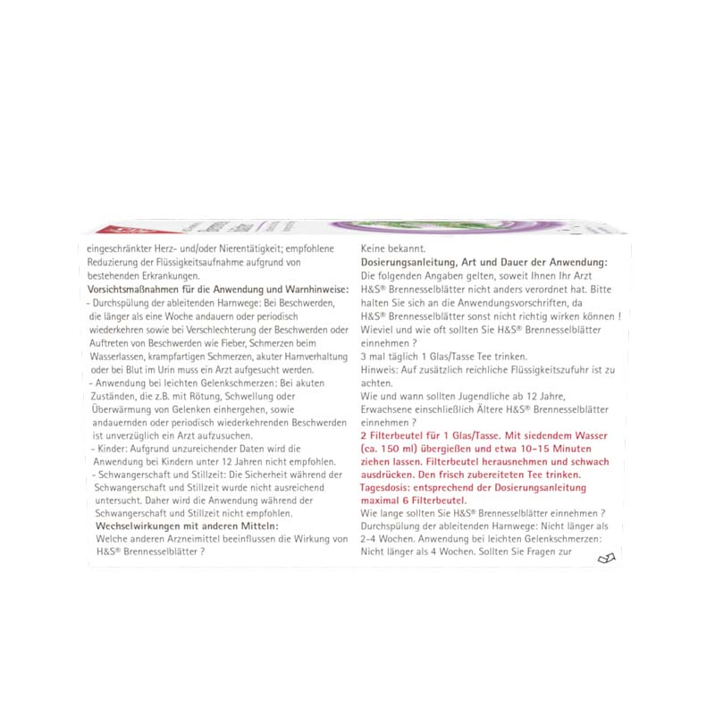 H&S Arzneitee Brennesselblätter 20X1.6 g Filterbeutel