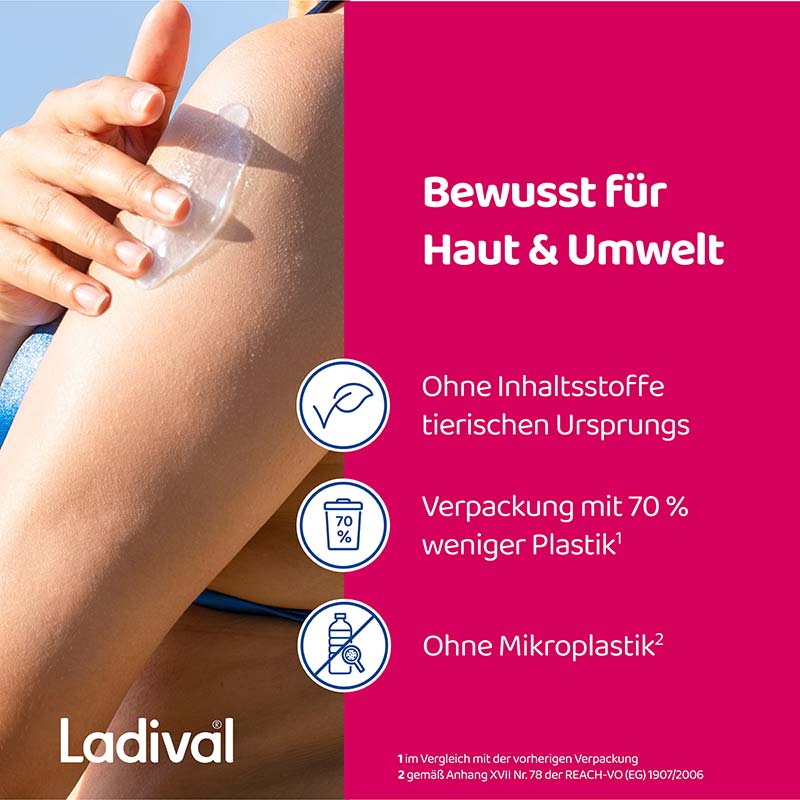 Ladival Sonnengestresste Haut Akut Serum, After Sun Repair für das Gesicht, regeneriert mit Photolyase, feuchtigkeitsspendend und kühlend, mit Panthenol und Vitamin E, 50ml