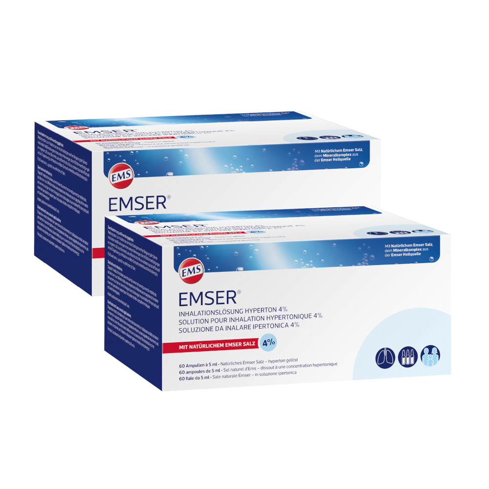 EMSER Inhalationsl&ouml;sung Hyperton 4% 120X5 ml Inhalationsampullen