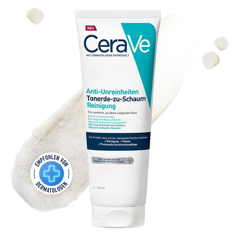 CeraVe Anti-Unreinheiten Tonerde-zu-Schaum Reinigung 118 ml Paste