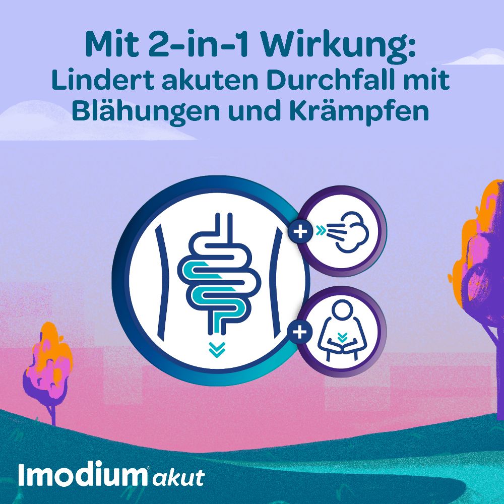 Imodium akut Duo - bei akutem Durchfall mit Blähungen
