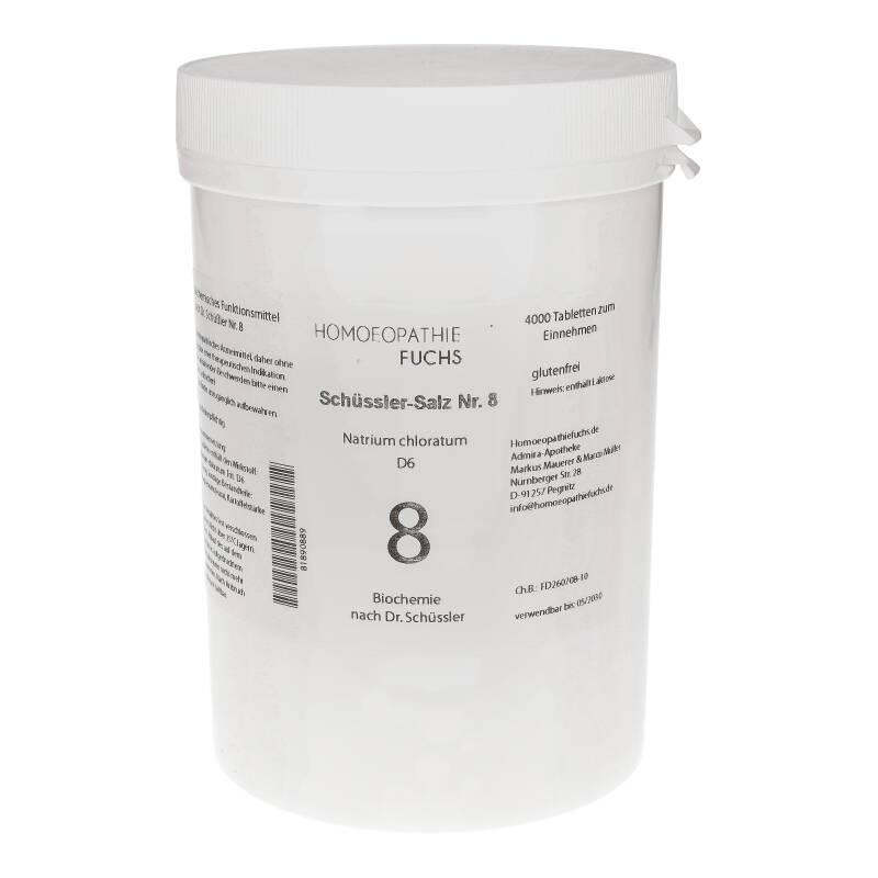 HOMOEOPATHIEFUCHS Schüssler-Salz Nummer 8 Natrium chloratum D6 Biochemie 4000 St Tabletten