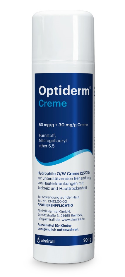 Optiderm Creme im Spender bei Juckreiz und trockener Haut 200 g Creme