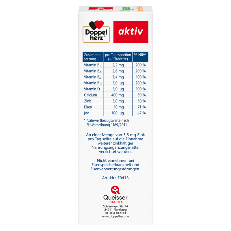 Doppelherz aktiv Vegetarier Vitamine + Mineralstoffe 100 St Tabletten