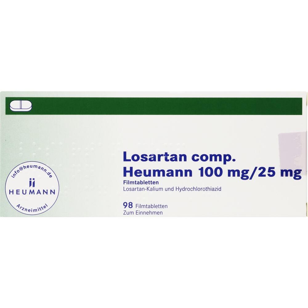 Losartan comp. Heumann 100mg/25mg 98 St Filmtabletten