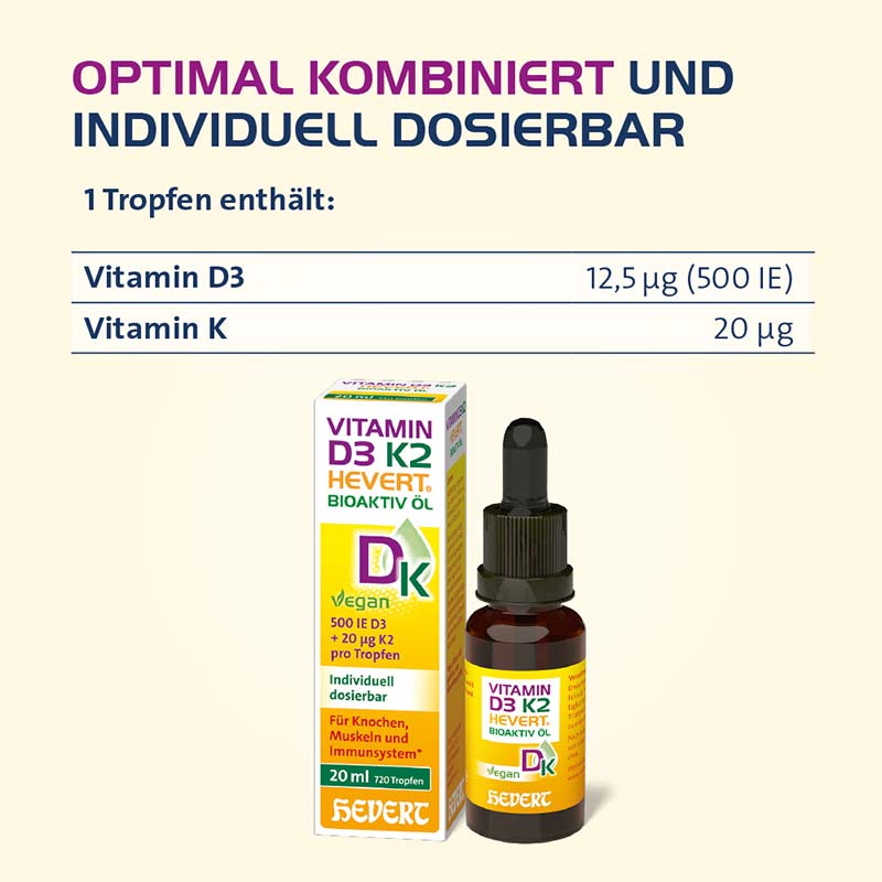 VITAMIN D3 K2 HEVERT BIOAKTIV ÖL 20 ml Öl
