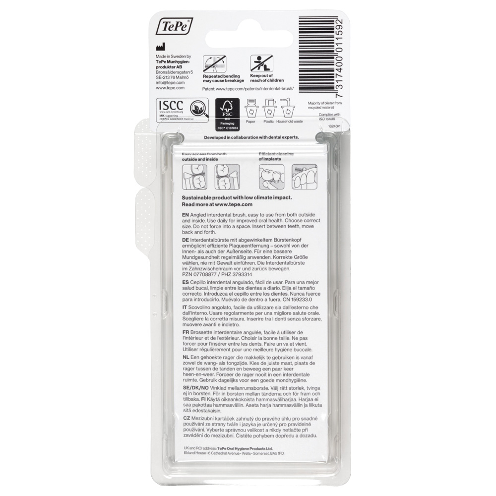 TEPE Angle Interdentalbürste 0,7mm gelb 6 St Zahnbürste