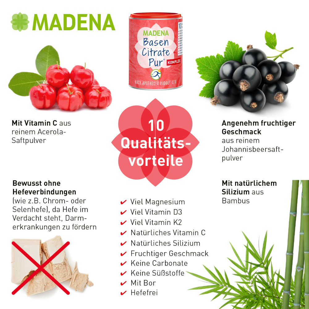 MADENA Basen Citrate Pur KOMPLEX 240 g Pulver