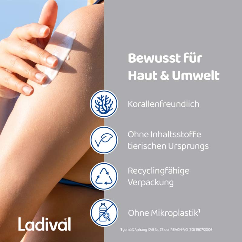 Ladival Aktiv Sonnenschutz-Spray LSF 50+: Sonnencreme für den Körper, ideal für Sport und unterwegs, extra wasserfest & schweißresistent, mit 3-fach Zellschutz, 150ml  