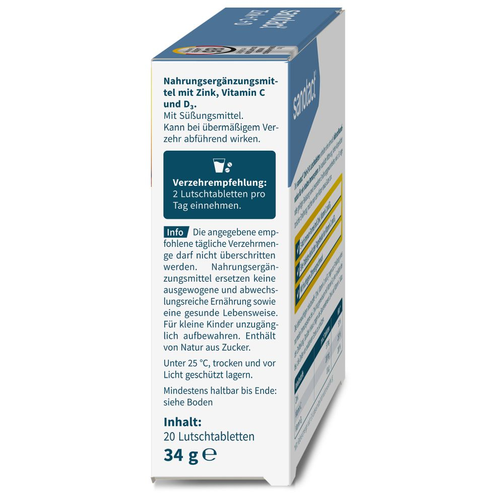 sanotact Zink + C + D 20 St Lutschtabletten