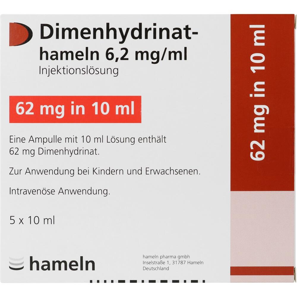 DIMENHYDRINAT-hameln 6,2 mg/ml Injektionslösung 5X10 ml Ampullen