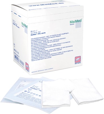 VLIES-SCHLITZKOMPRESSEN 7,5x7,5 cm steril 6fach 25X2 St Kompressen