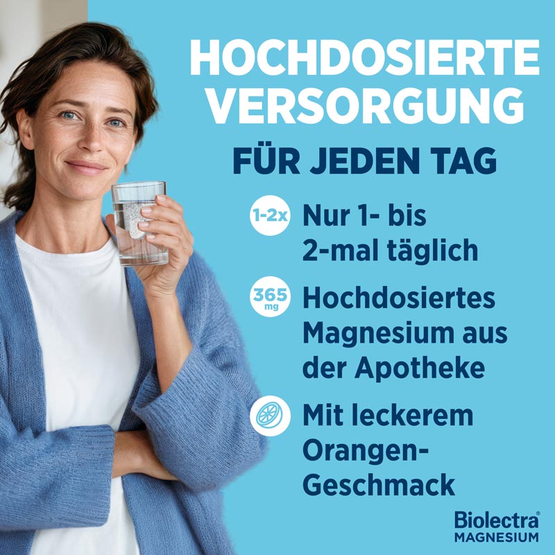 Biolectra MAGNESIUM 365mg FORTISSIMUM Orange +10 % Rabatt* 40 St Brausetabletten
