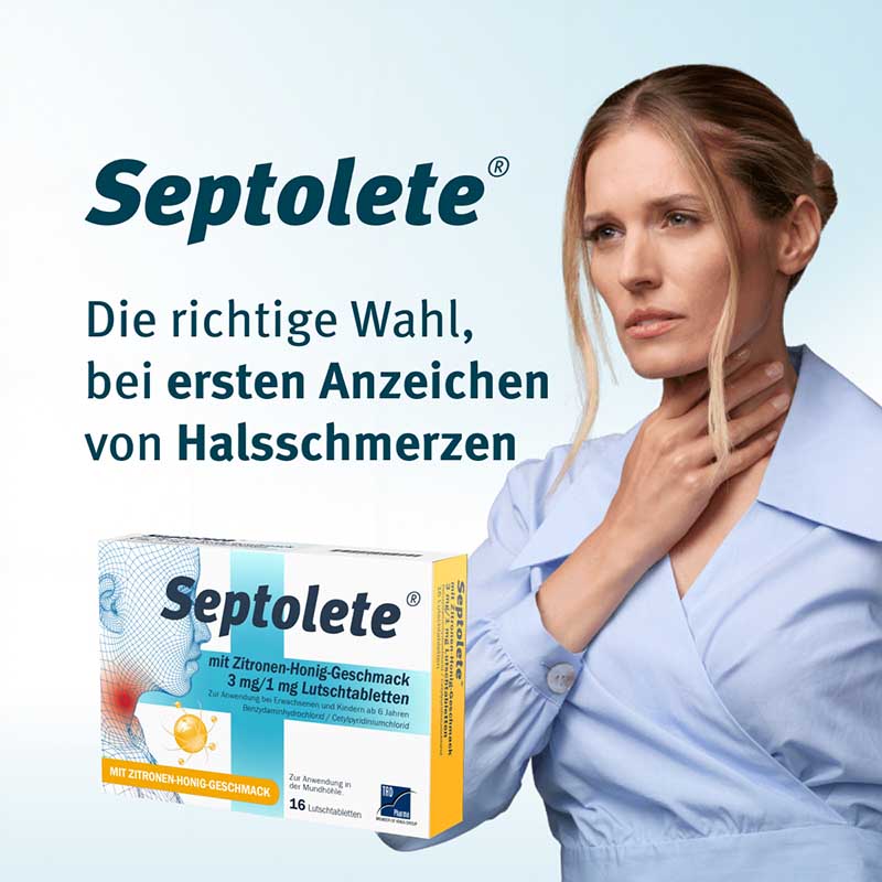 Septolete mit Zitronen-Honig-Geschmack 3 mg/1 mg 16 St Lutschtabletten